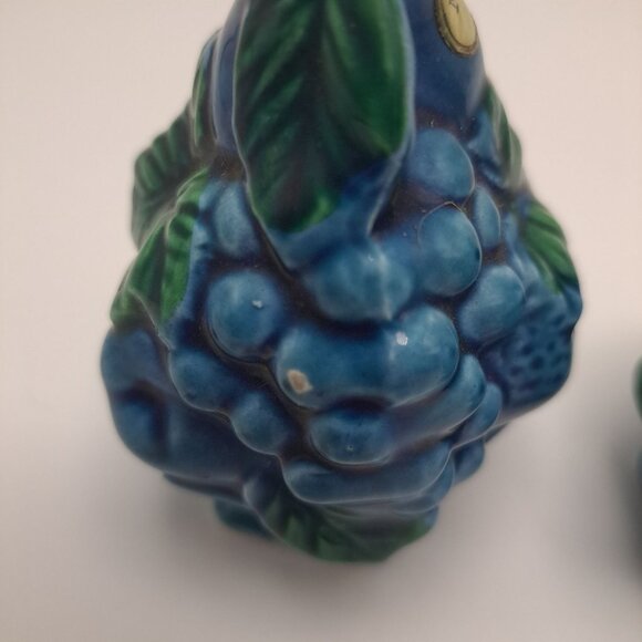 Inarco Mood Indigo Blue Grape Salt Pepper Shakers Vintage Mid-Century Modern - Picture 6 of 11